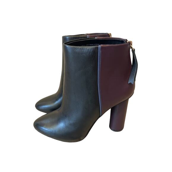 Cabi Women’s Leather Booties Black/Maroon Two Tone Size 6.5 - Picture 2 of 10